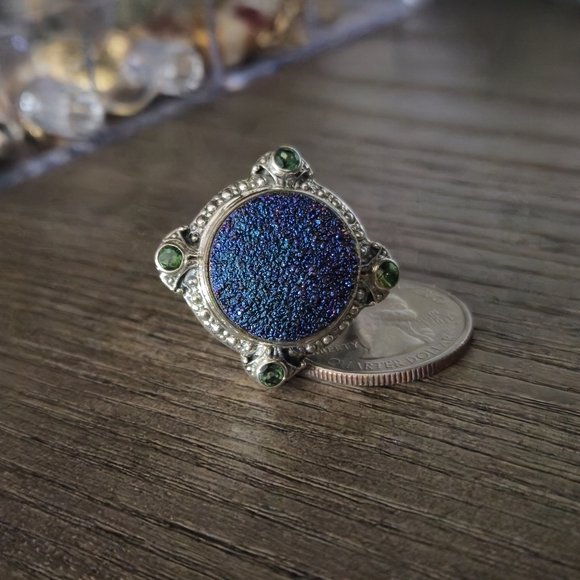 Nicky Butler RAJ LIMITED EDITION Druzy Quartz NB 925 Sterling Silver Ring Size 9 - Picture 12 of 16